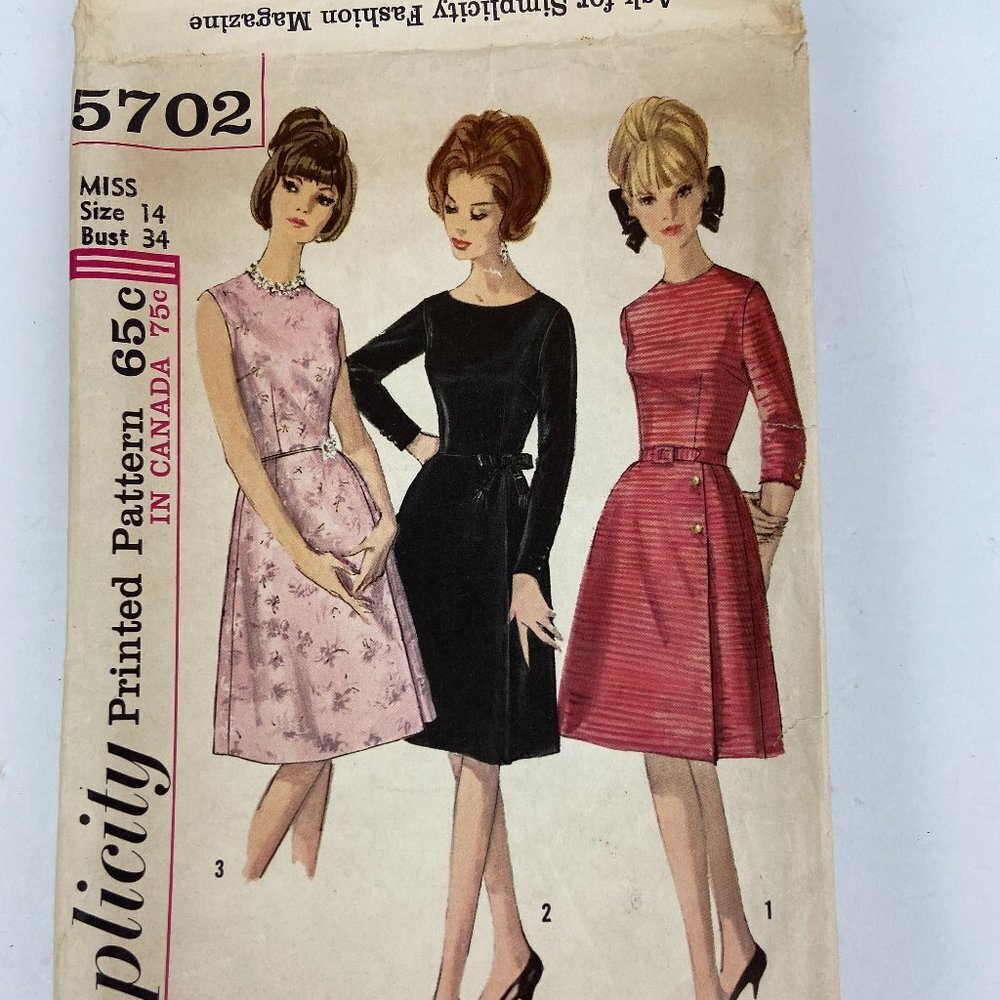 Vintage 1964s Simplicity sewing pattern 5702